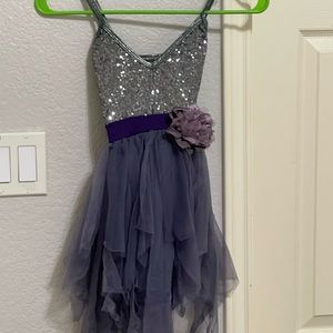 Curtain call smoky purple lyrical style biketard